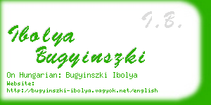 ibolya bugyinszki business card